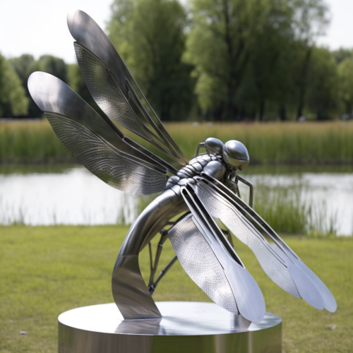 sokol uu art object for the park made of stainless steel in the 109a4d06-d154-4f4a-b7c5-8fd3cd4f6953