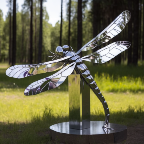 sokol uu art object for the park made of stainless steel in the a477131f-9ba8-47ee-aa47-b3272ce70eff