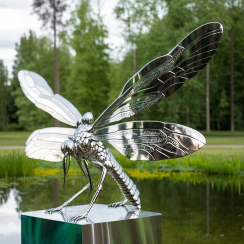 sokol uu art object for the park made of stainless steel in the bb4bf66b-f106-41d0-9b99-925e93648fa3
